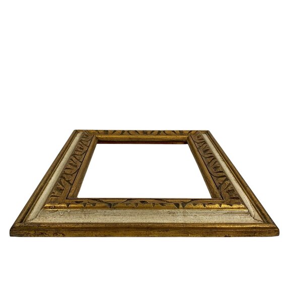 VTG Art Nouveau Ornate Gold Gilt Wood Hanging Picture Frame 22x17 Made In Mexico - Picture 8 of 9